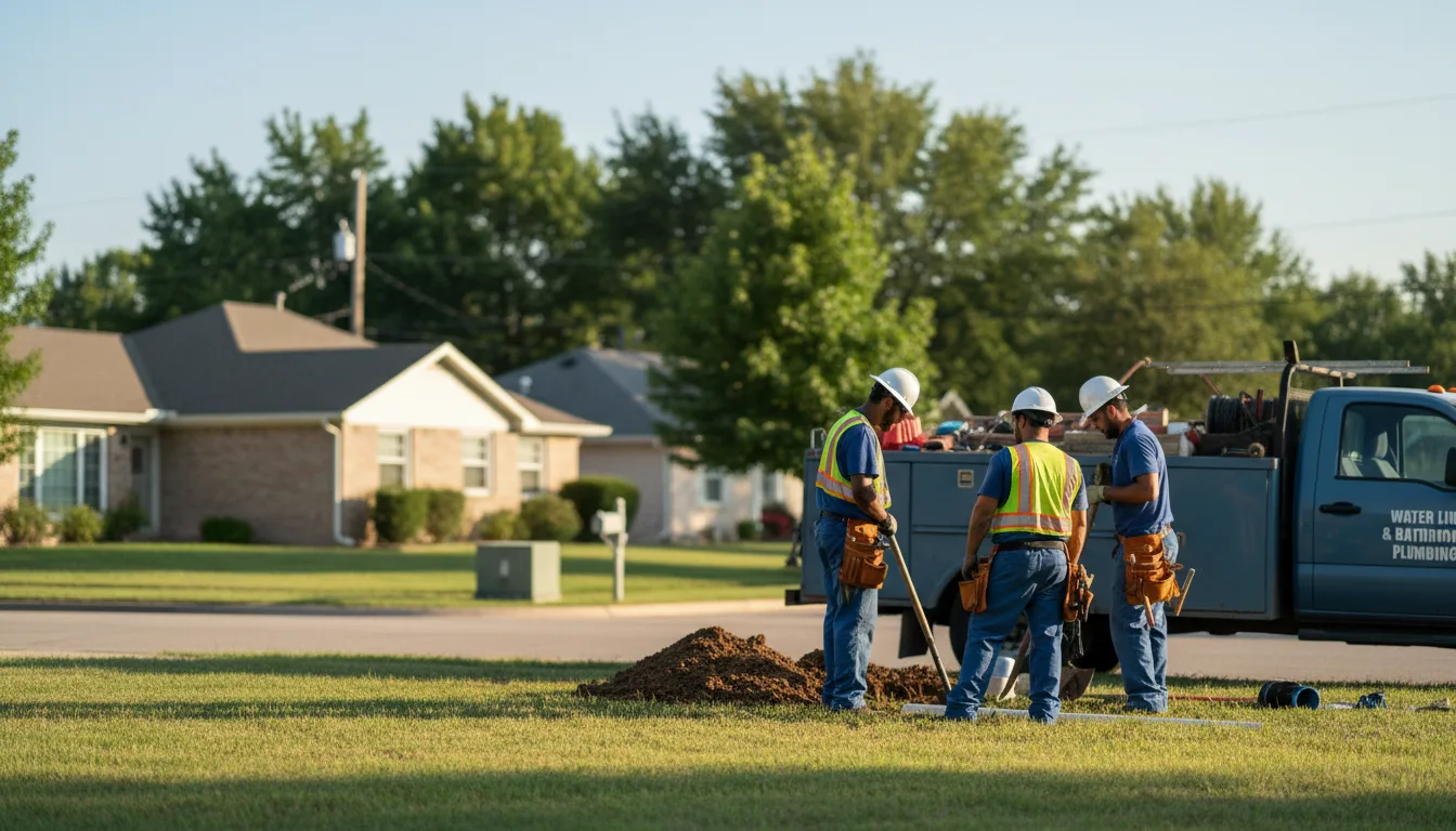 Residential water line and bathroom plumbing service in Buffalo, IN